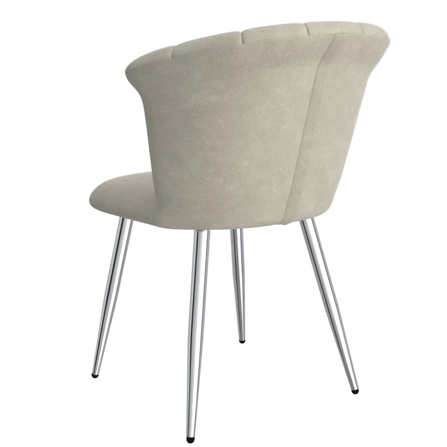 Orchid Side Chair, set of 2, in Grey with Chrome - Furniture Depot