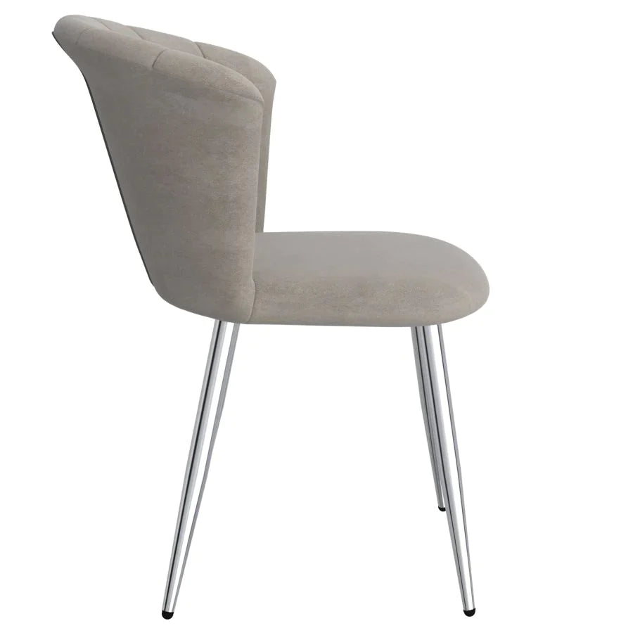 Orchid Side Chair, set of 2, in Grey with Chrome - Furniture Depot