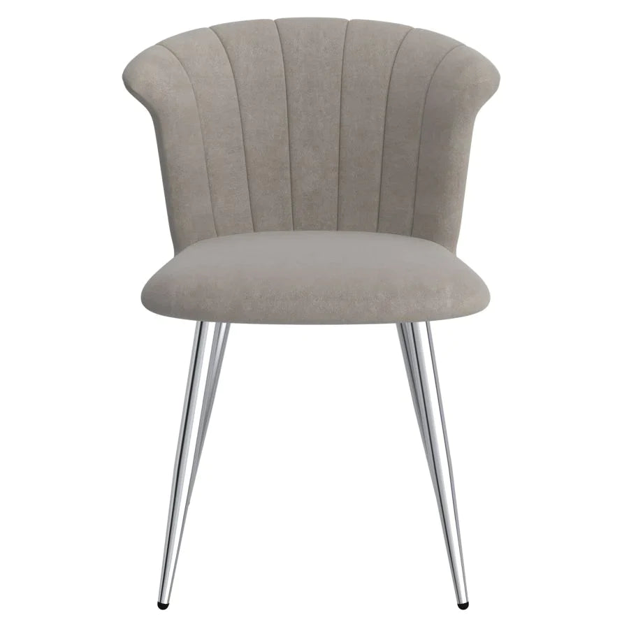 Orchid Side Chair, set of 2, in Grey with Chrome - Furniture Depot