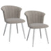 Orchid Side Chair, set of 2, in Grey with Chrome - Furniture Depot