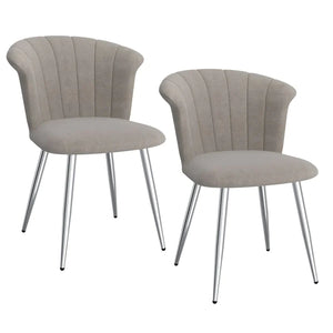 Orchid Side Chair, set of 2, in Grey with Chrome - Furniture Depot