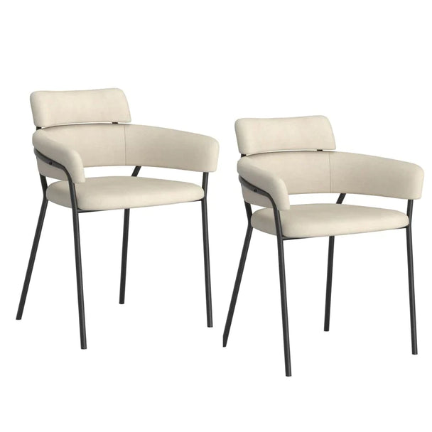 Axel Side Chair, set of 2, in Beige - Furniture Depot