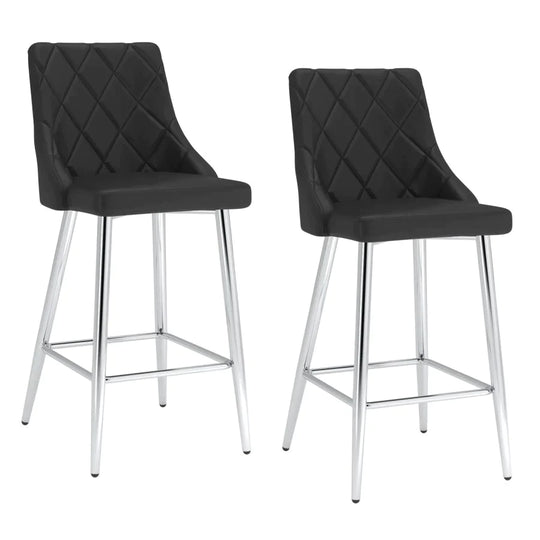 Devo 26" Counter Stool, Set of 2, in Black - Furniture Depot