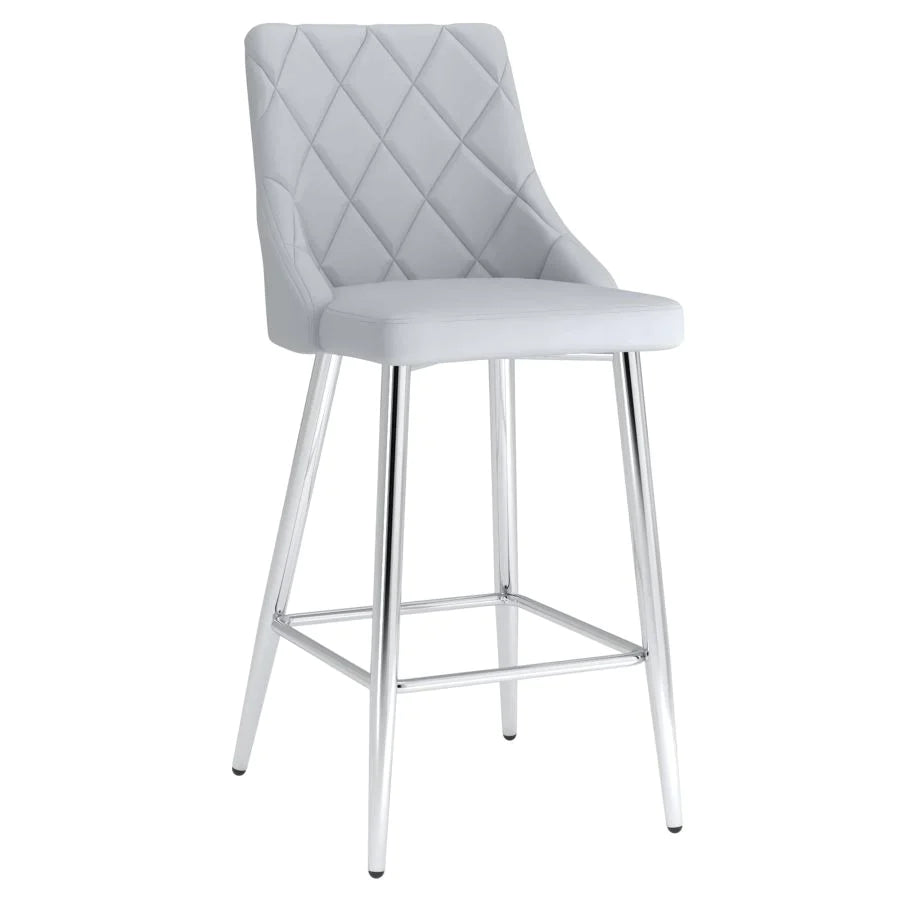 Devo 26" Counter Stool, Set of 2, in Light Grey - Furniture Depot