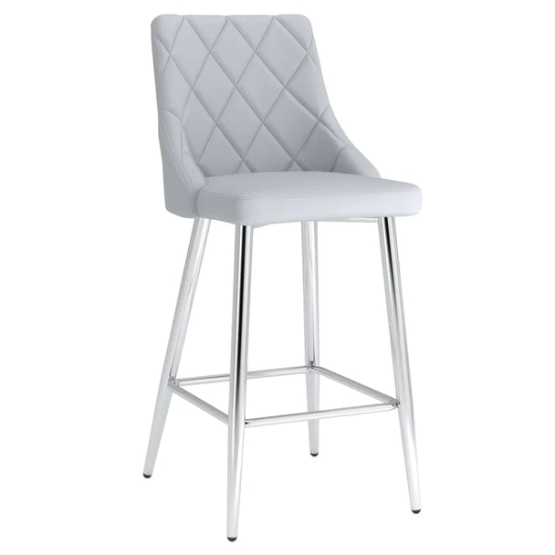 Devo 26" Counter Stool, Set of 2, in Light Grey - Furniture Depot