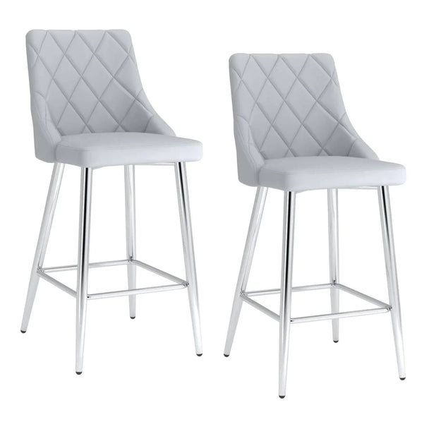 Devo 26" Counter Stool, Set of 2, in Light Grey - Furniture Depot