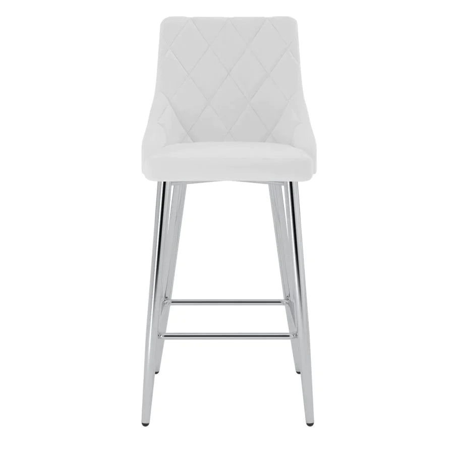 Devo 26" Counter Stool, Set of 2, in White - Furniture Depot