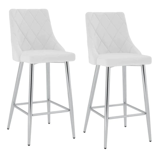 Devo 26" Counter Stool, Set of 2, in White - Furniture Depot