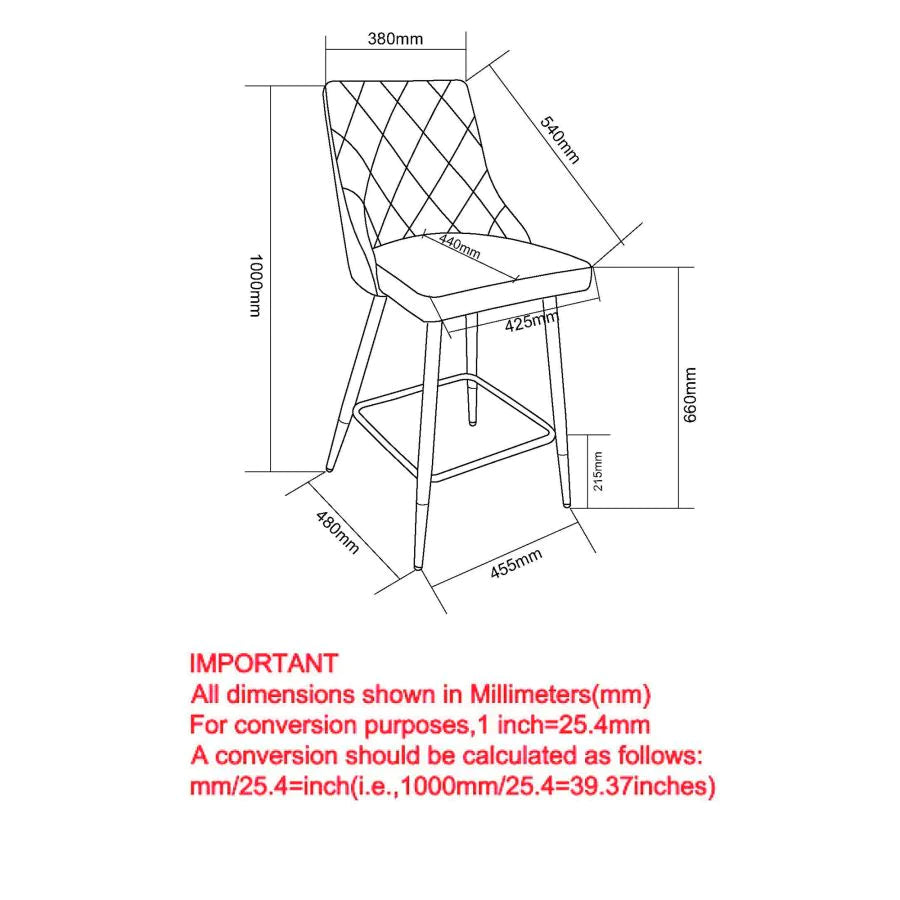 Devo 26" Counter Stool, Set of 2, in White - Furniture Depot