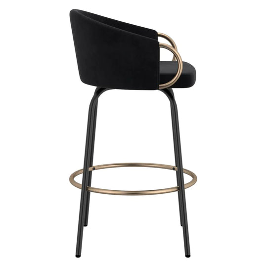 Lavo 26" Counter Stool, Set of 2 in Black and Gold - Furniture Depot