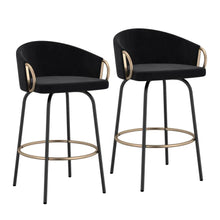 Load image into Gallery viewer, Lavo 26&quot; Counter Stool, Set of 2 in Black and Gold - Furniture Depot