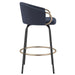 Lavo 26" Counter Stool, Set of 2 in Blue and Black and Gold - Furniture Depot