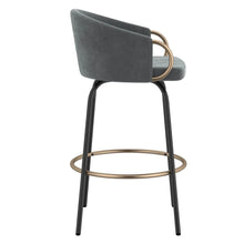 Load image into Gallery viewer, Lavo 26&quot; Counter Stool, Set of 2 in Grey and Black and Gold - Furniture Depot