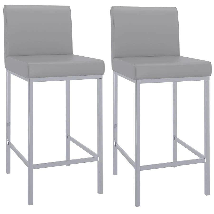 Porto 26" Counter Stool, Set of 2, in Grey - Furniture Depot