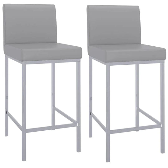 Porto 26" Counter Stool, Set of 2, in Grey - Furniture Depot