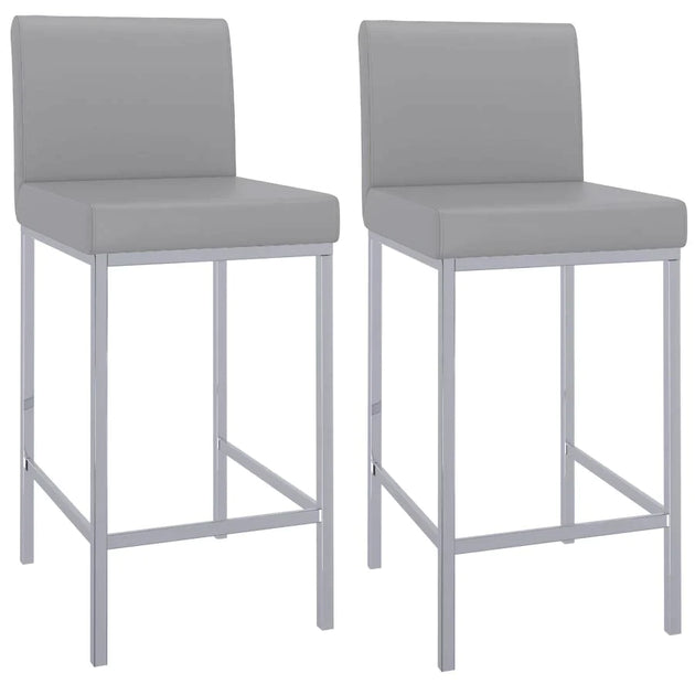 Porto 26" Counter Stool, Set of 2, in Grey - Furniture Depot