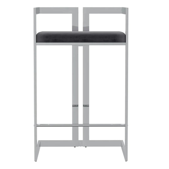 Cosmo 26" Counter Stool in Grey with Silver Legs - Furniture Depot