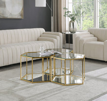 Load image into Gallery viewer, Sei Brushed Gold 3PC Coffee Table - Furniture Depot