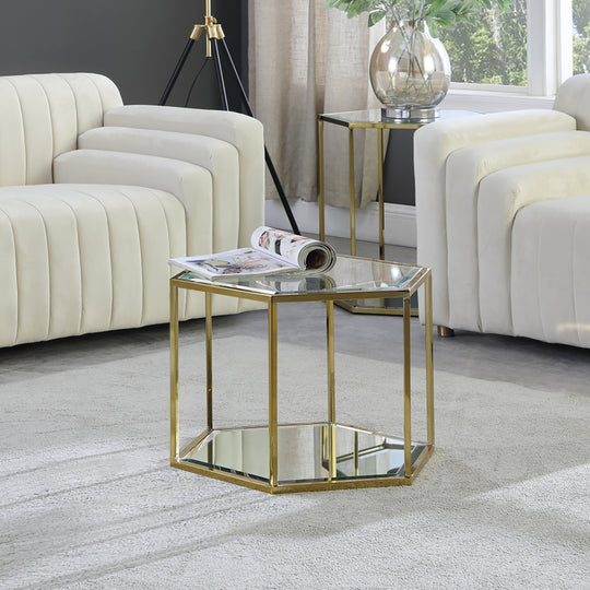Sei Brushed Gold 1PC Coffee Table - Furniture Depot