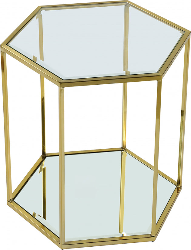 Sei Brushed Gold 1PC End Table - Furniture Depot