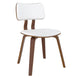 Rocca/Zuni 5pc Dining Set in Walnut with White Chair - Furniture Depot