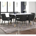 Emery/Xander 7pc Dining Set in White with Black Chair - Furniture Depot