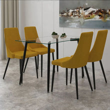 Load image into Gallery viewer, Abbot-Venice 5pc Dining Set, Black/Mustard - Furniture Depot