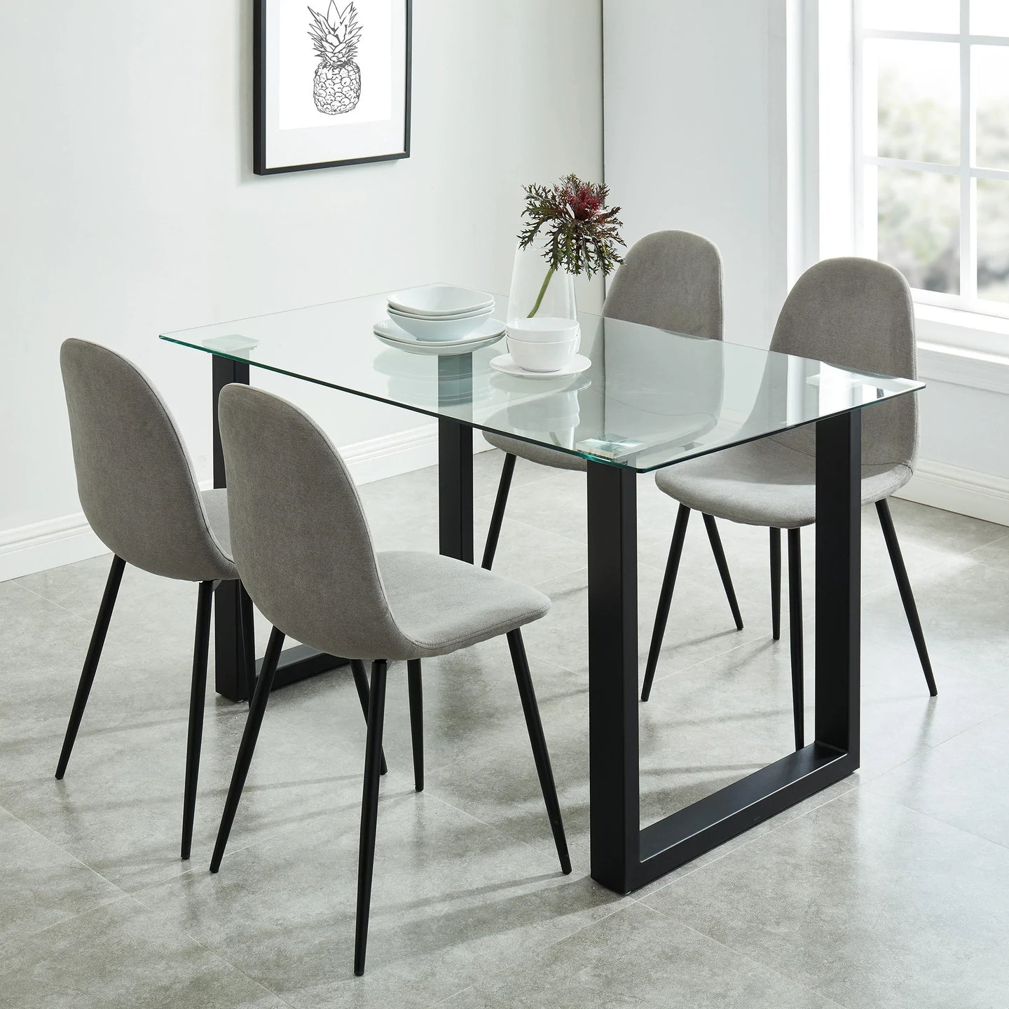 FRANCO BK/OLLY GY-5PC DINING SET - Furniture Depot
