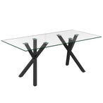 Stark/Venice 7pc Dining Set, Black/Beige - Furniture Depot
