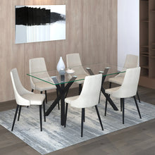 Load image into Gallery viewer, Stark/Venice 7pc Dining Set, Black/Beige - Furniture Depot
