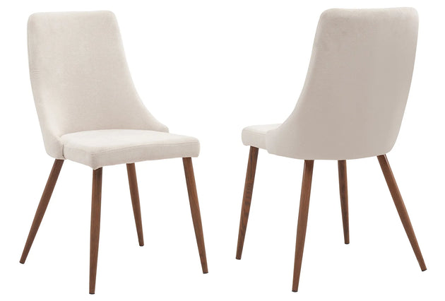 Stark/Cora 7pc Dining Set, Walnut/Beige - Furniture Depot