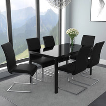 Load image into Gallery viewer, Contra/Maxim 7pc Dining Set, Black/Black - Furniture Depot
