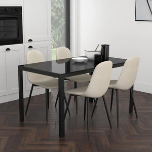 Contra/Olly 5pc Dining Set, Black/Beige - Furniture Depot