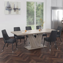 Load image into Gallery viewer, Eclipse/Silvano 7pc Dining Set in Oak with Grey Chair - Furniture Depot
