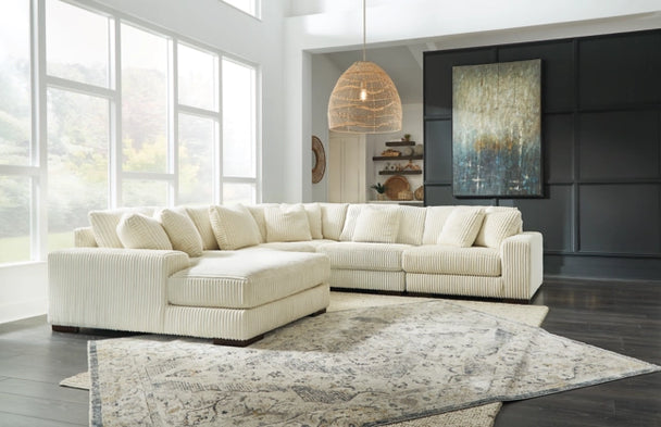 Lindyn 5-Piece Sectional with Chaise - Ivory - Furniture Depot