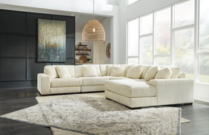 Lindyn 5-Piece Sectional with Chaise - Ivory - Furniture Depot