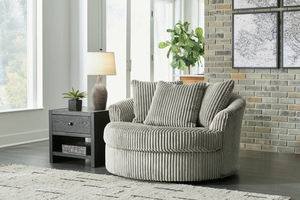 Lindyn Oversized Swivel Accent Chair - Fog - Furniture Depot (7890121818360)