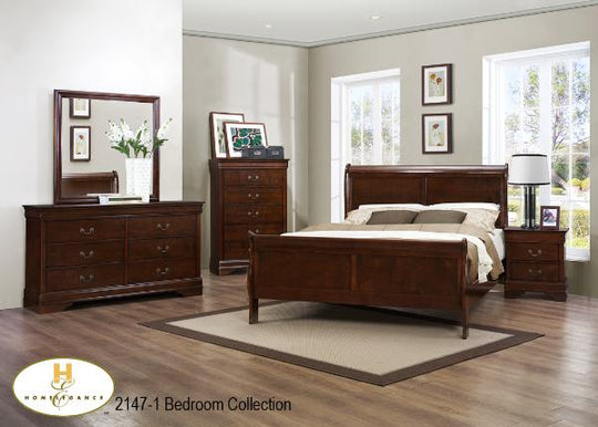 Louis Phillip Bedroom set All 8PC - KING - Furniture Depot