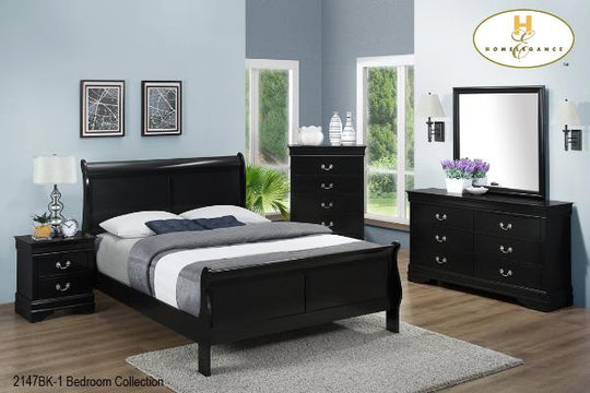 Louis Phillip Bedroom set All 8PC - KING - Furniture Depot