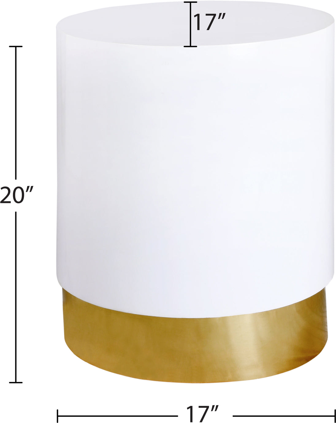 Deco White/Gold End Table - Furniture Depot