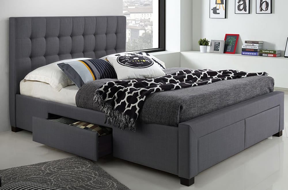 Schuetz Tufted Upholstered Low Profile Storage Platform Bed - Furniture Depot