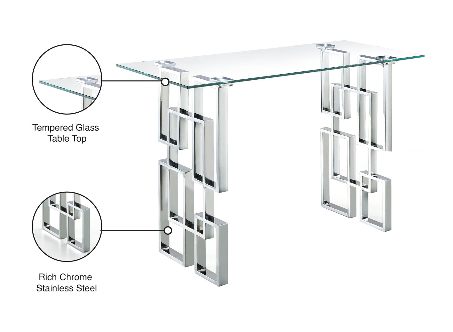 Alexis Chrome Console Table - Furniture Depot