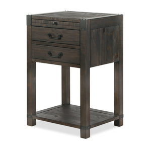 Abington 2 Drawer Open Nightstand In Weathered Charcoal