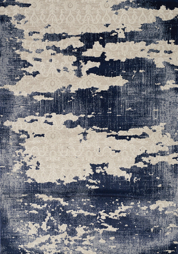 Alida Blue Cream Distressed Rug - Furniture Depot