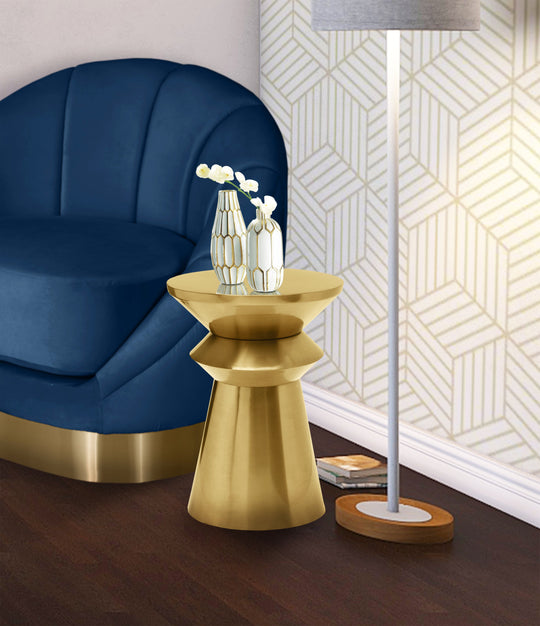 Jai Brushed Gold End Table - Furniture Depot