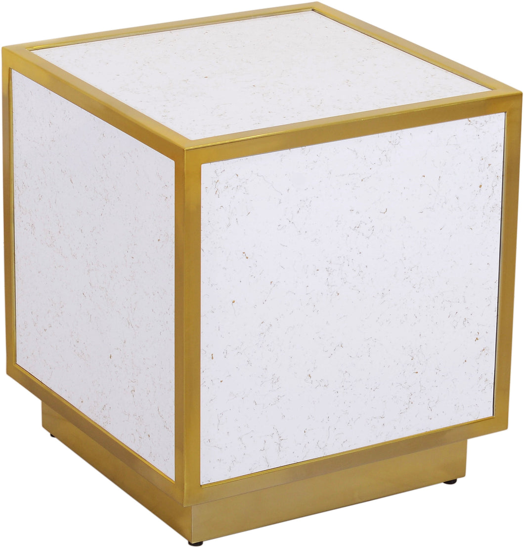 Glitz Faux Marble End Table - Furniture Depot