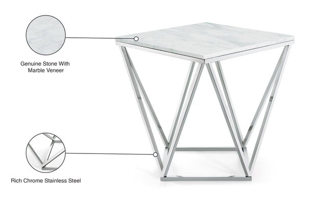 Skyler Chrome End Table - Furniture Depot