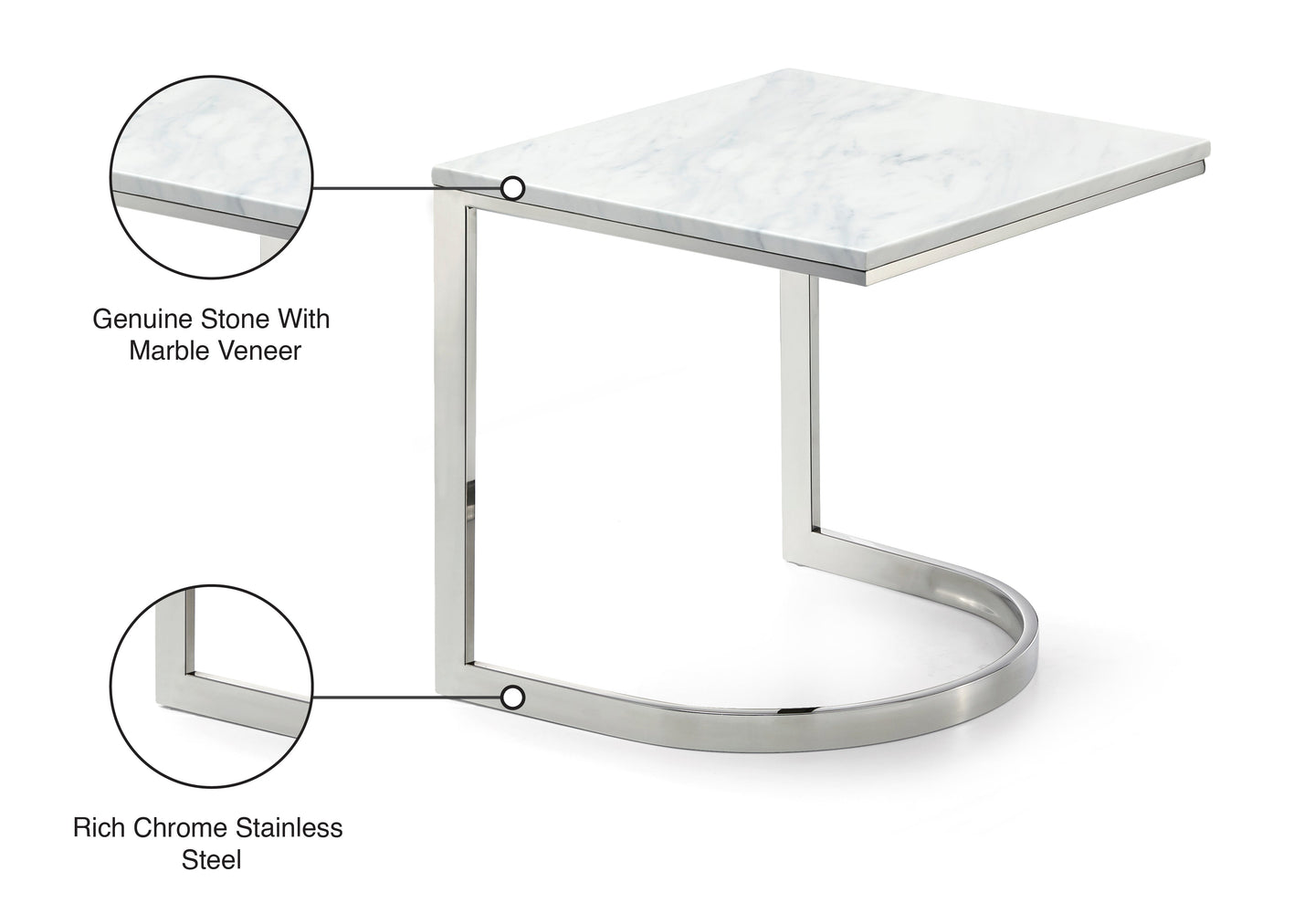 Copley Chrome End Table - Furniture Depot