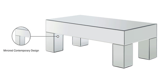 Lainy Mirrored Coffee Table - Furniture Depot