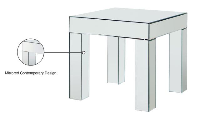 Lainy Mirrored End Table - Furniture Depot